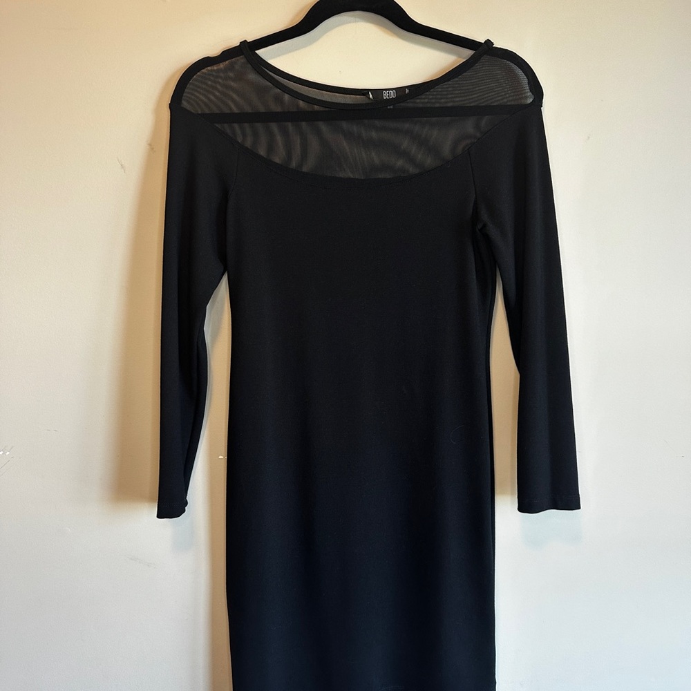 Elegant Black Long Sleeve Dress